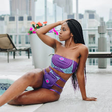Load image into Gallery viewer, African Print Swimsuit. High waist bikini